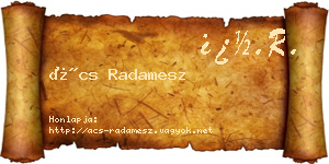 Ács Radamesz névjegykártya